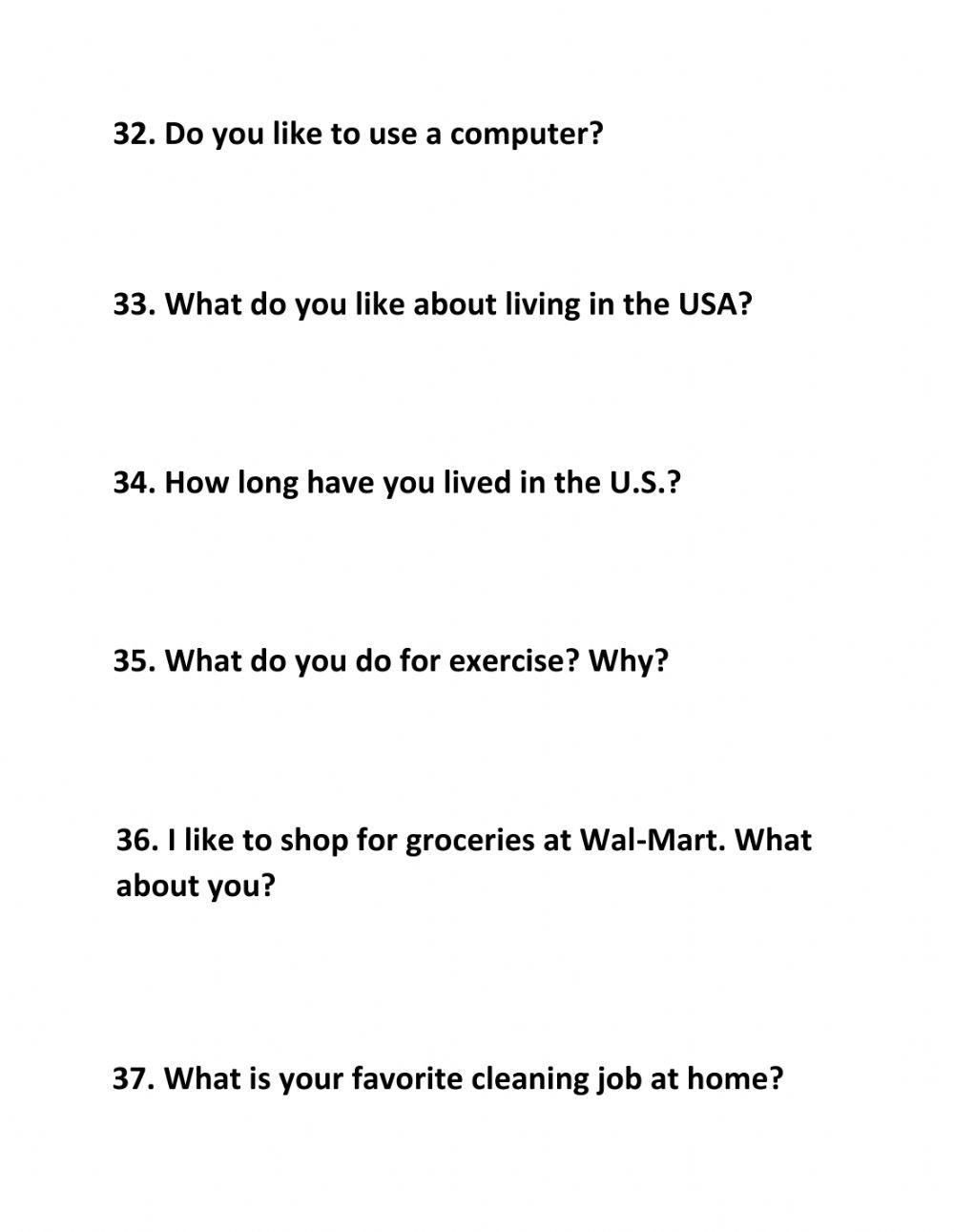 Conversation Questions