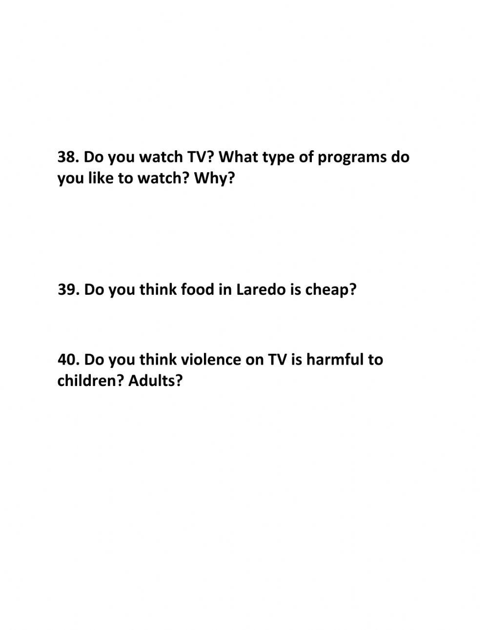 Conversation Questions