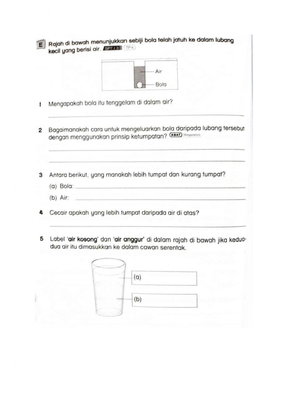 Sains tahun 3: ketumpatan