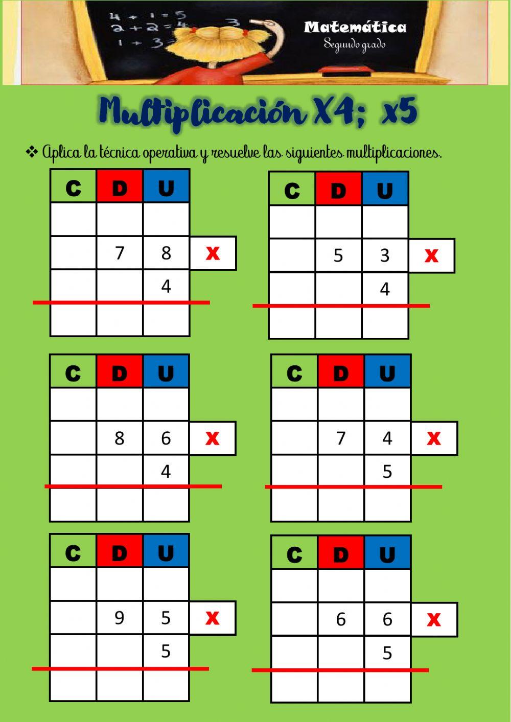 Multiplicaciones x4- x5
