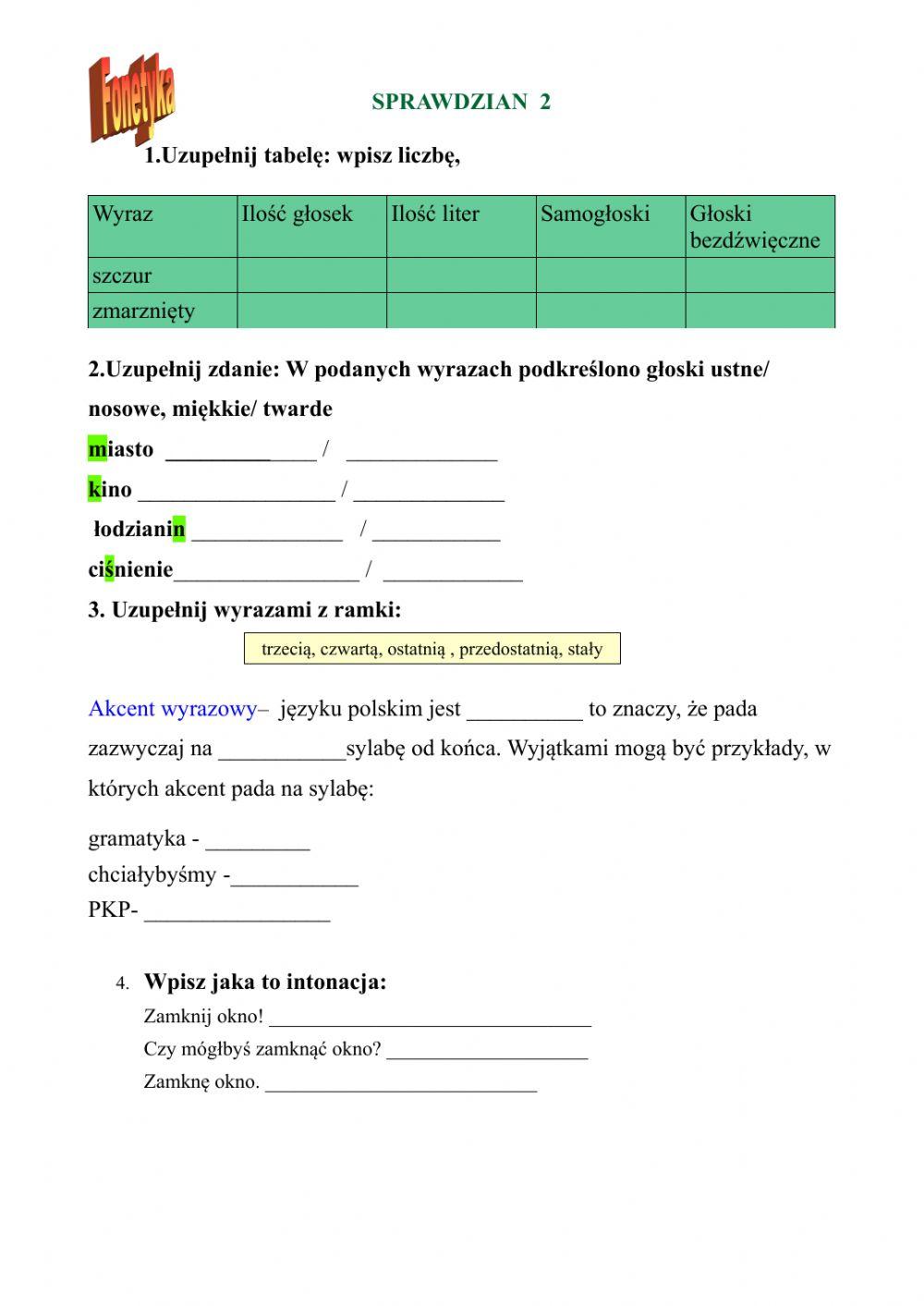 Fonetyka - powtórzenie