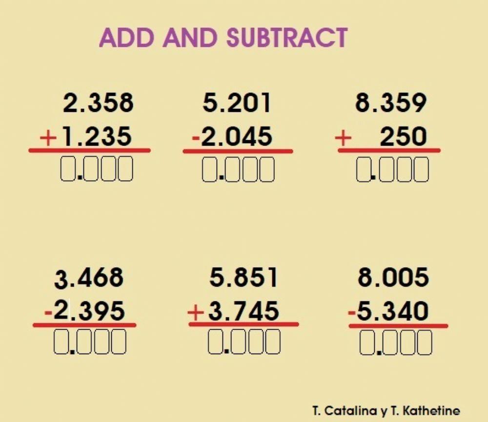 ADD AND SUBTRACT online exercise for | Live Worksheets