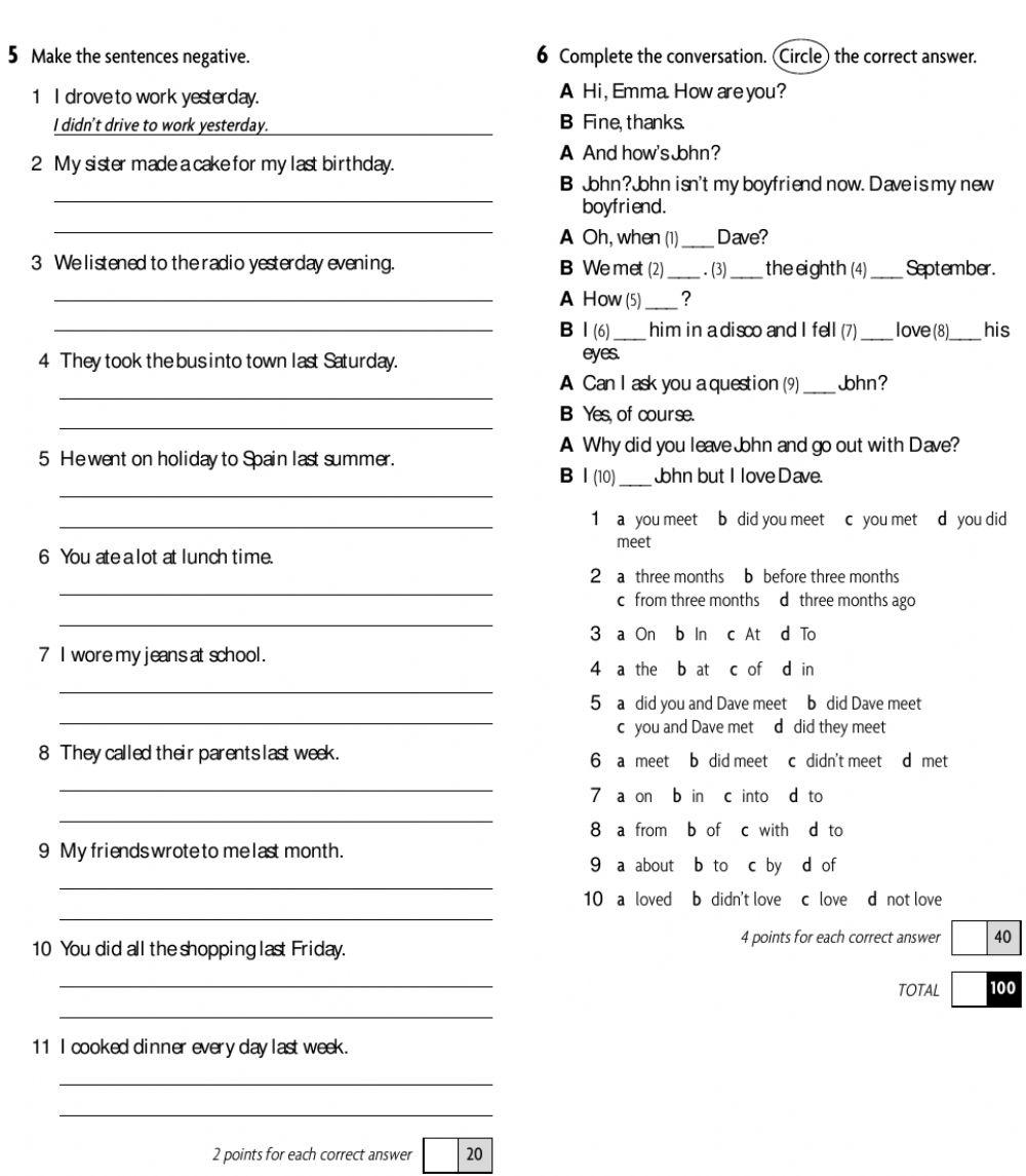 4th written test-level 2