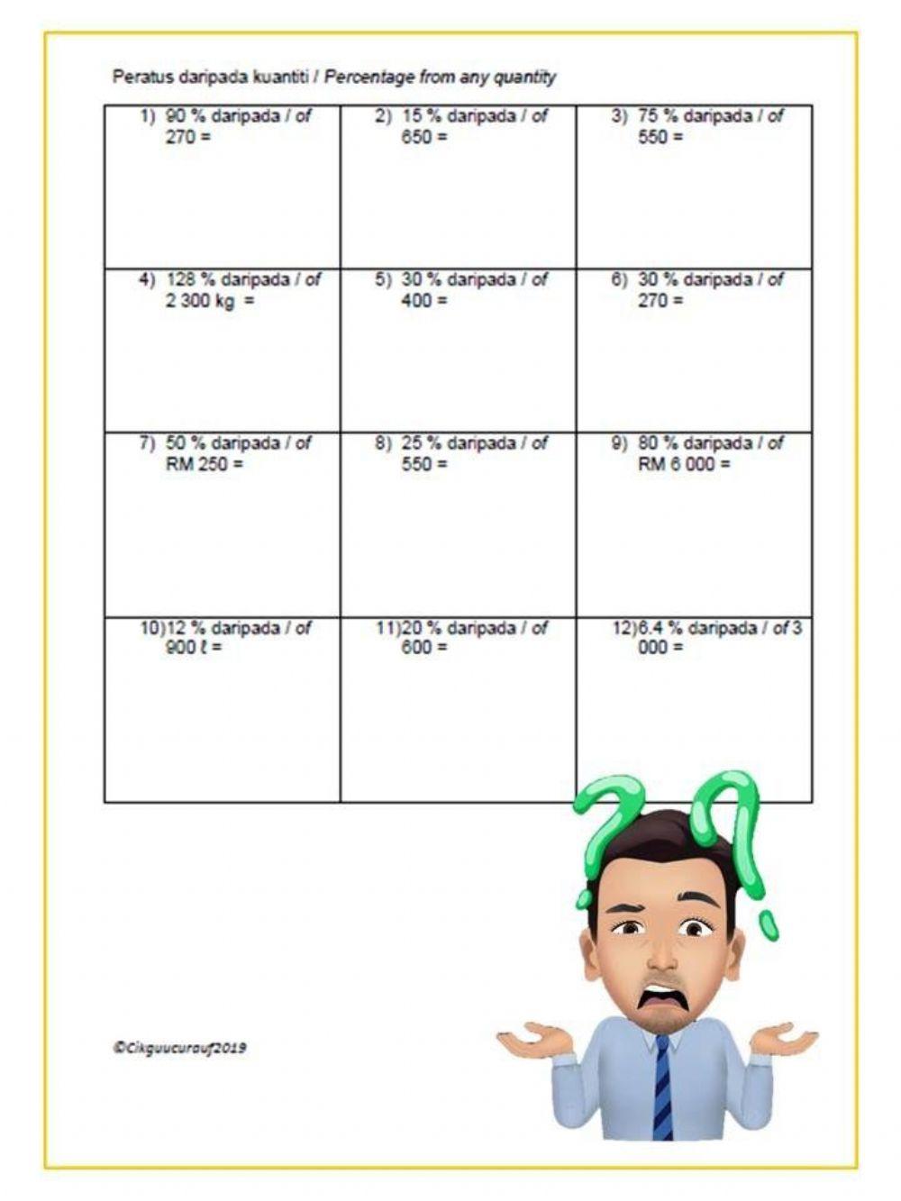 Konsep -daripada- pecahan