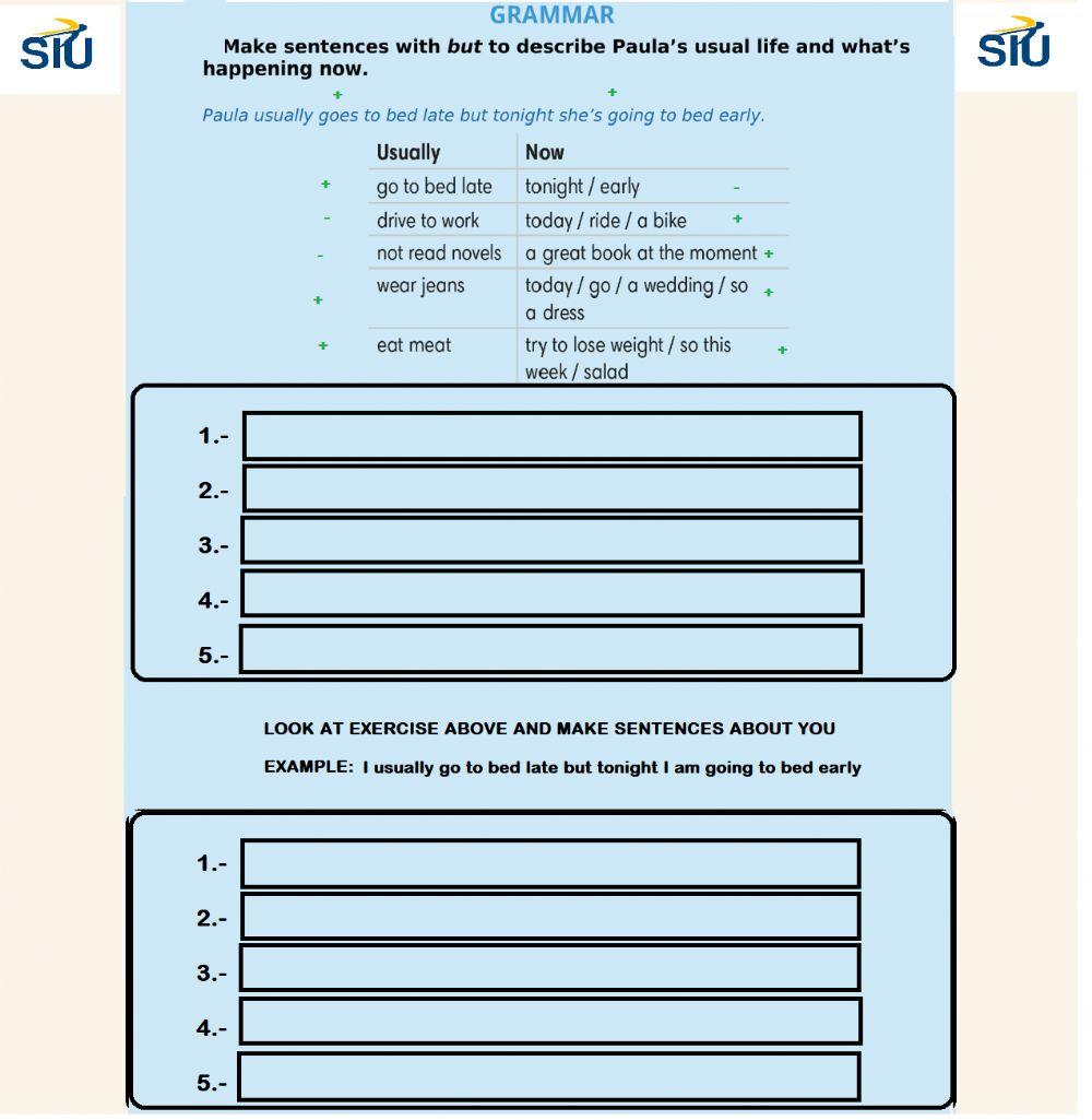 Present simple to present continous