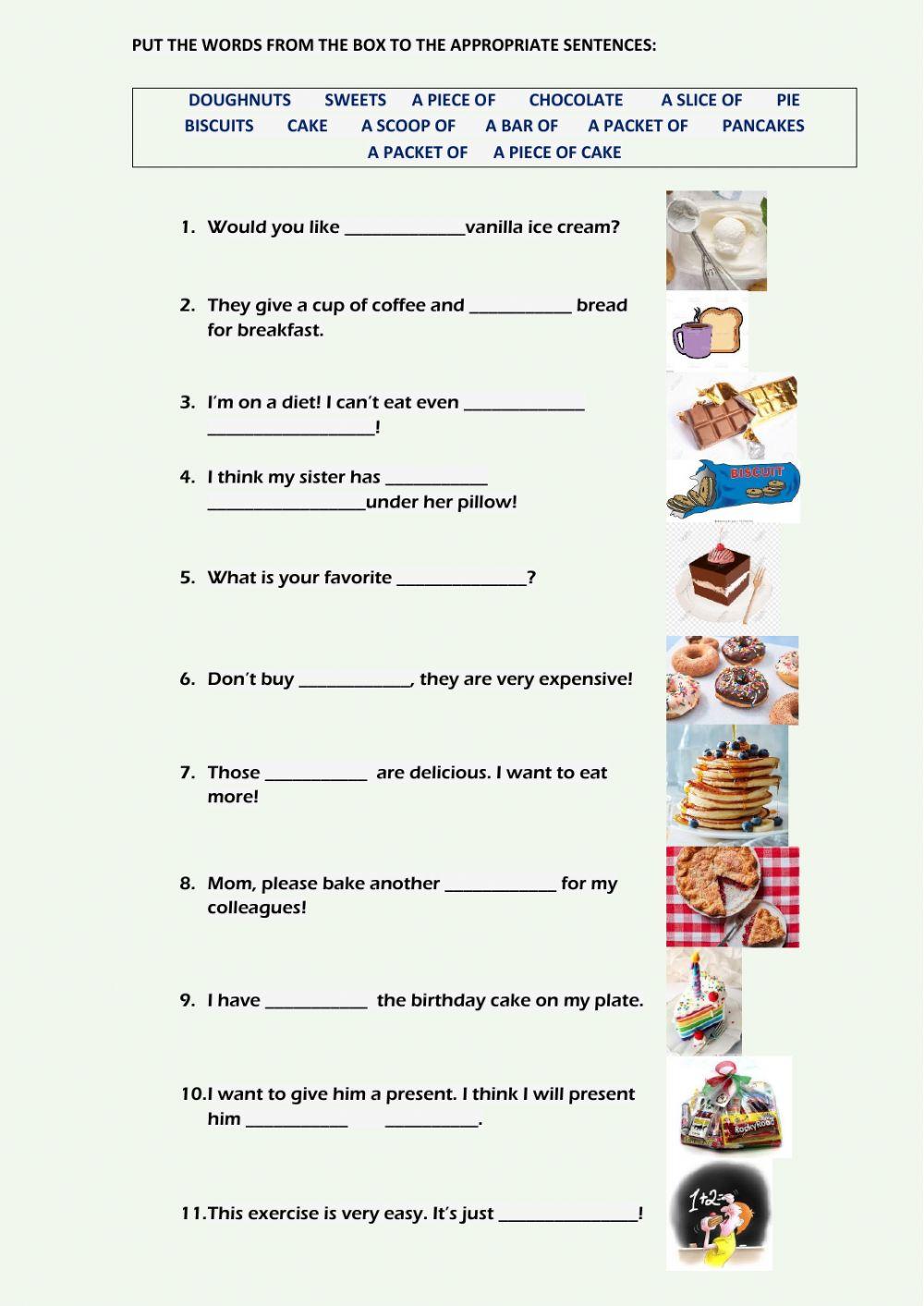 Sweet things-measure words