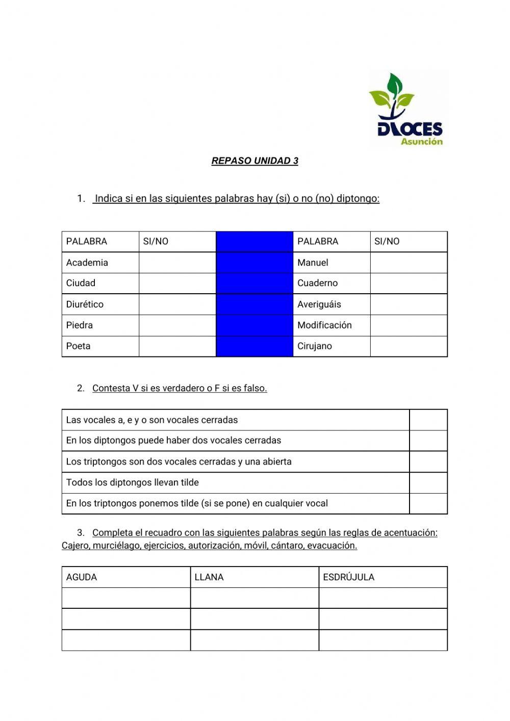 Tipos de oraciones 5º primaria