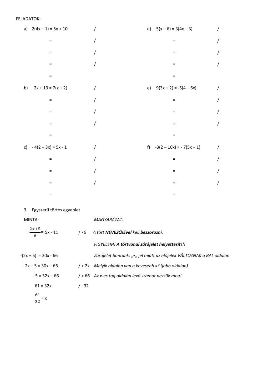 Egyenletmegoldás (1)
