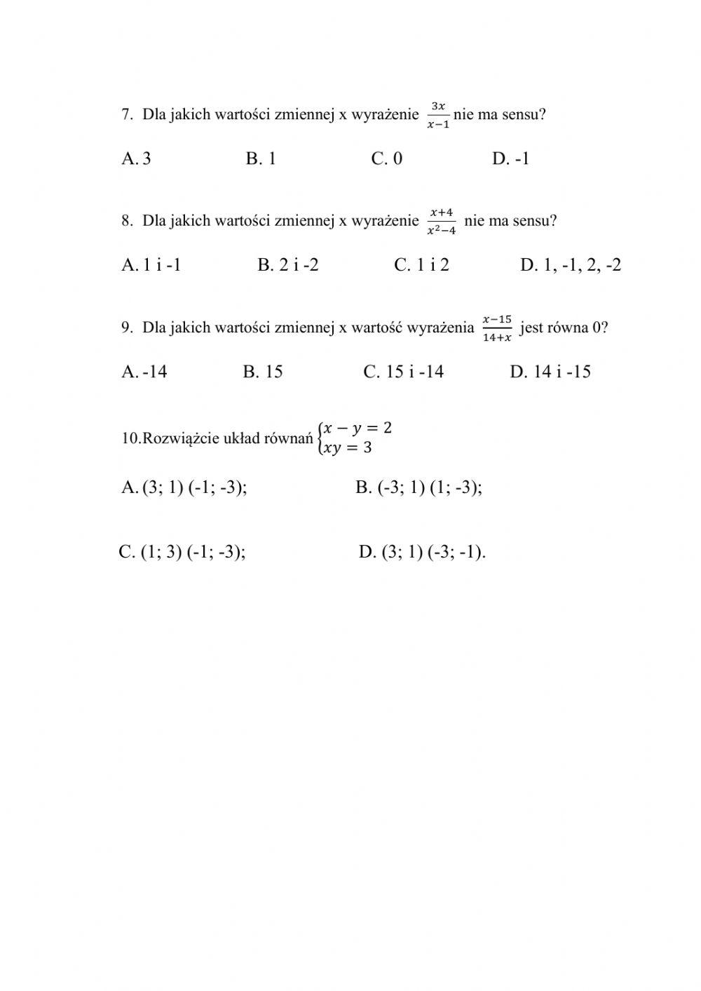 TEST - Ruch, praca, układy