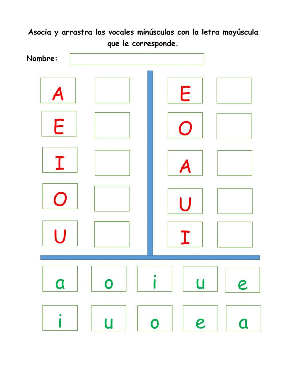 Vocales mayúsculas y minúsculas