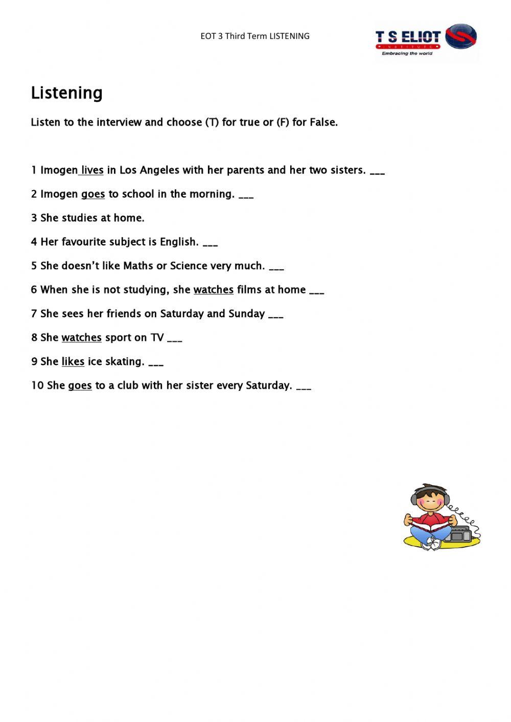 Listening eot 3