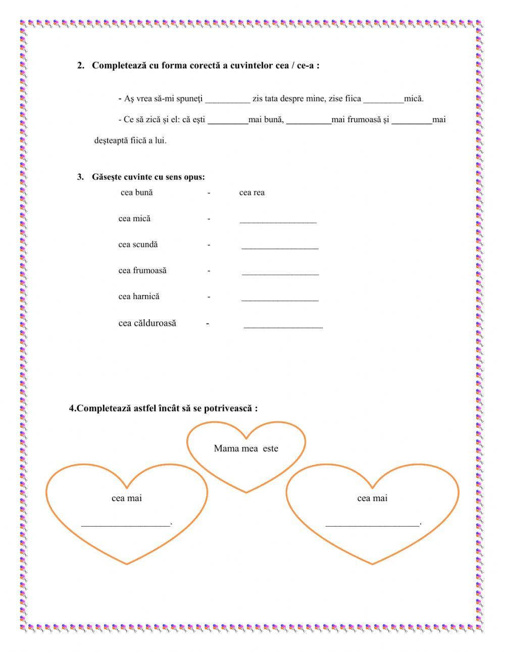 Scrierea corectă a cuvintelor cea și ce-a