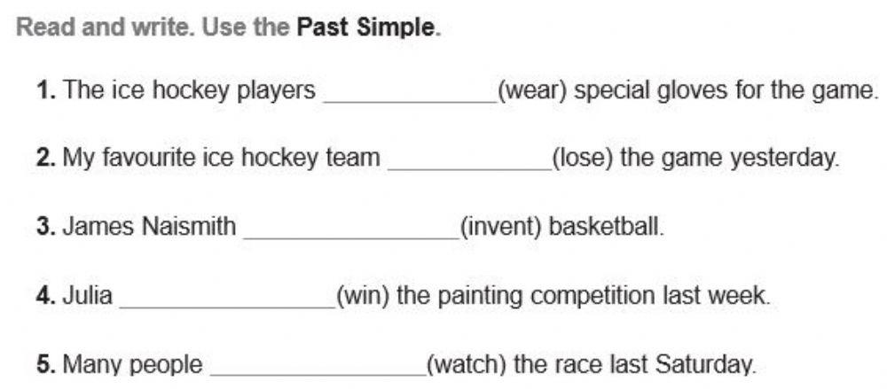 Change the verbs to the past tense