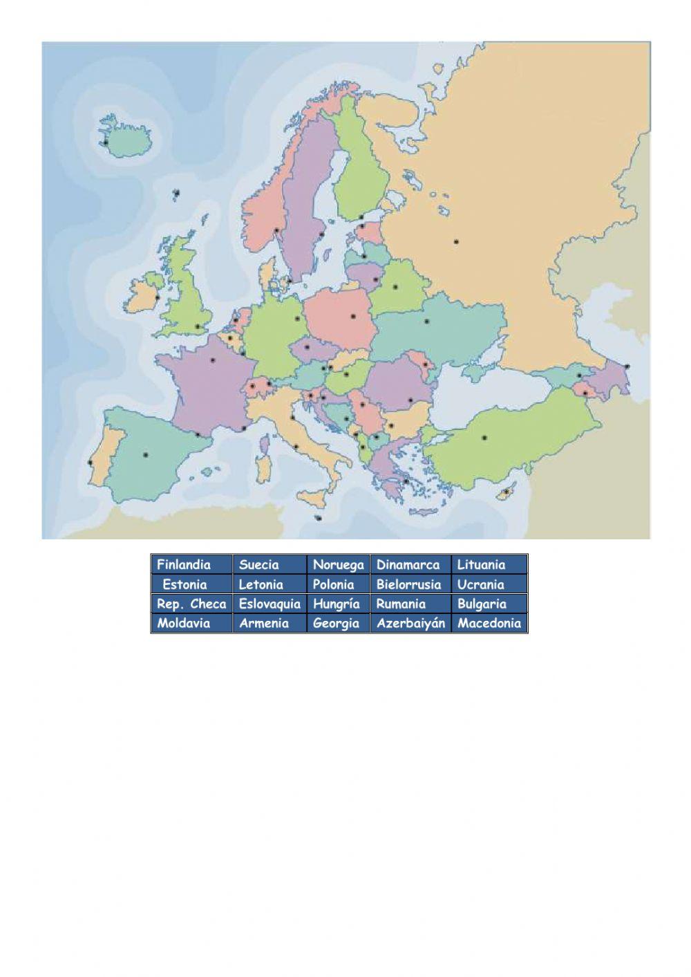 Mapa de Europa político II