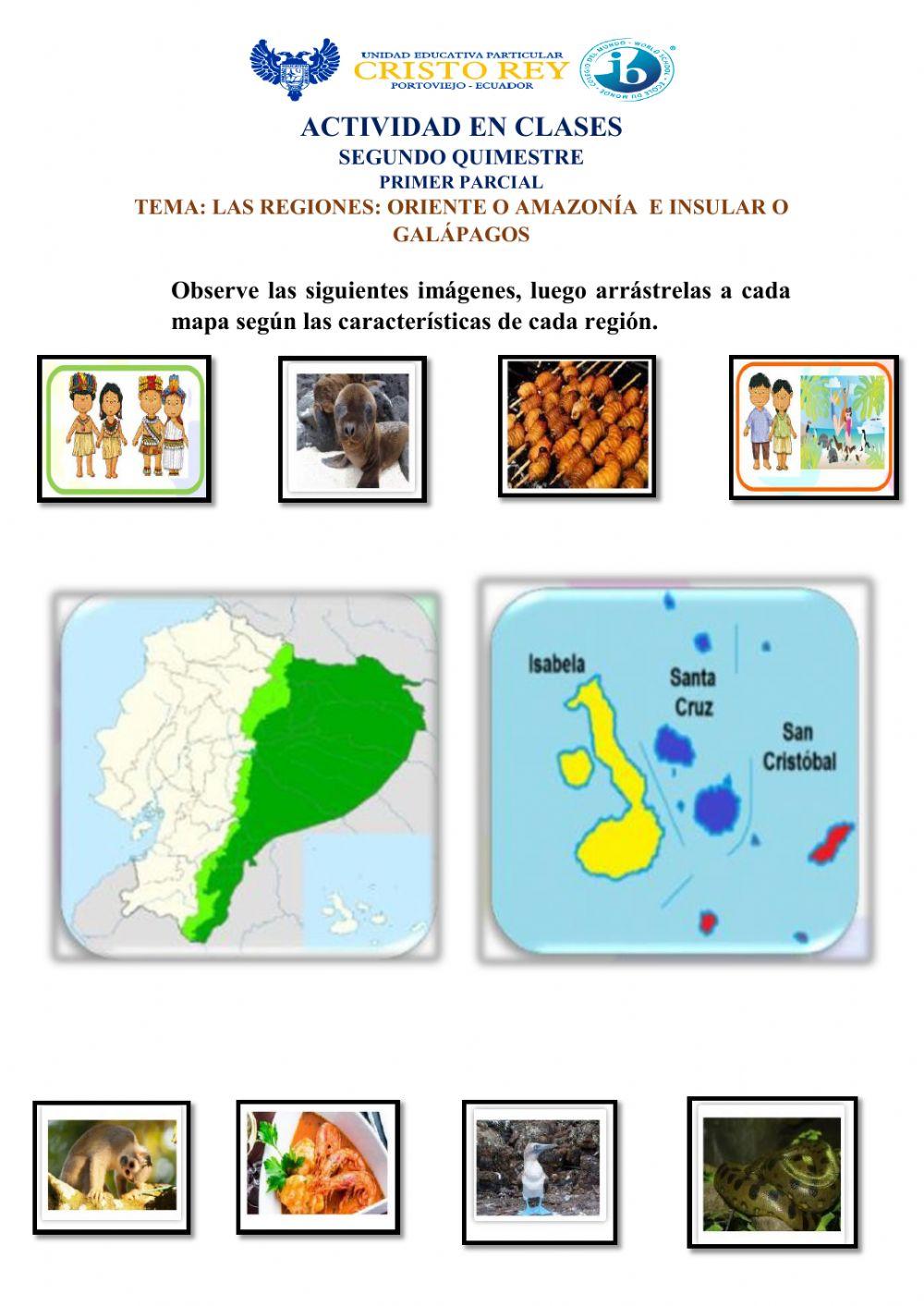 Las regiones Oriente y Galápagos