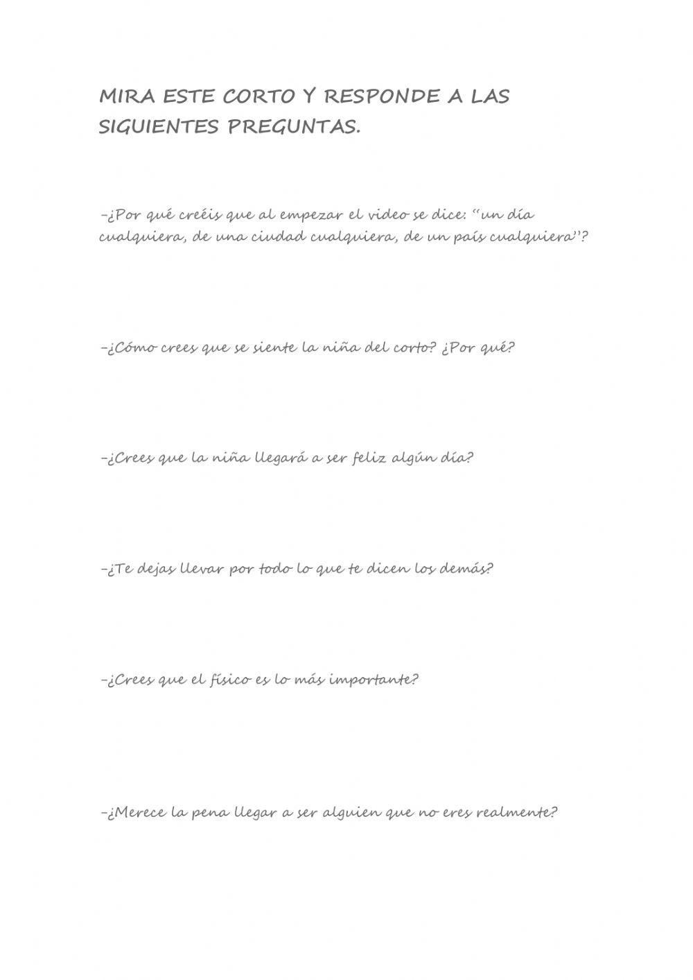 Corto sobre valorarse a sí mismo