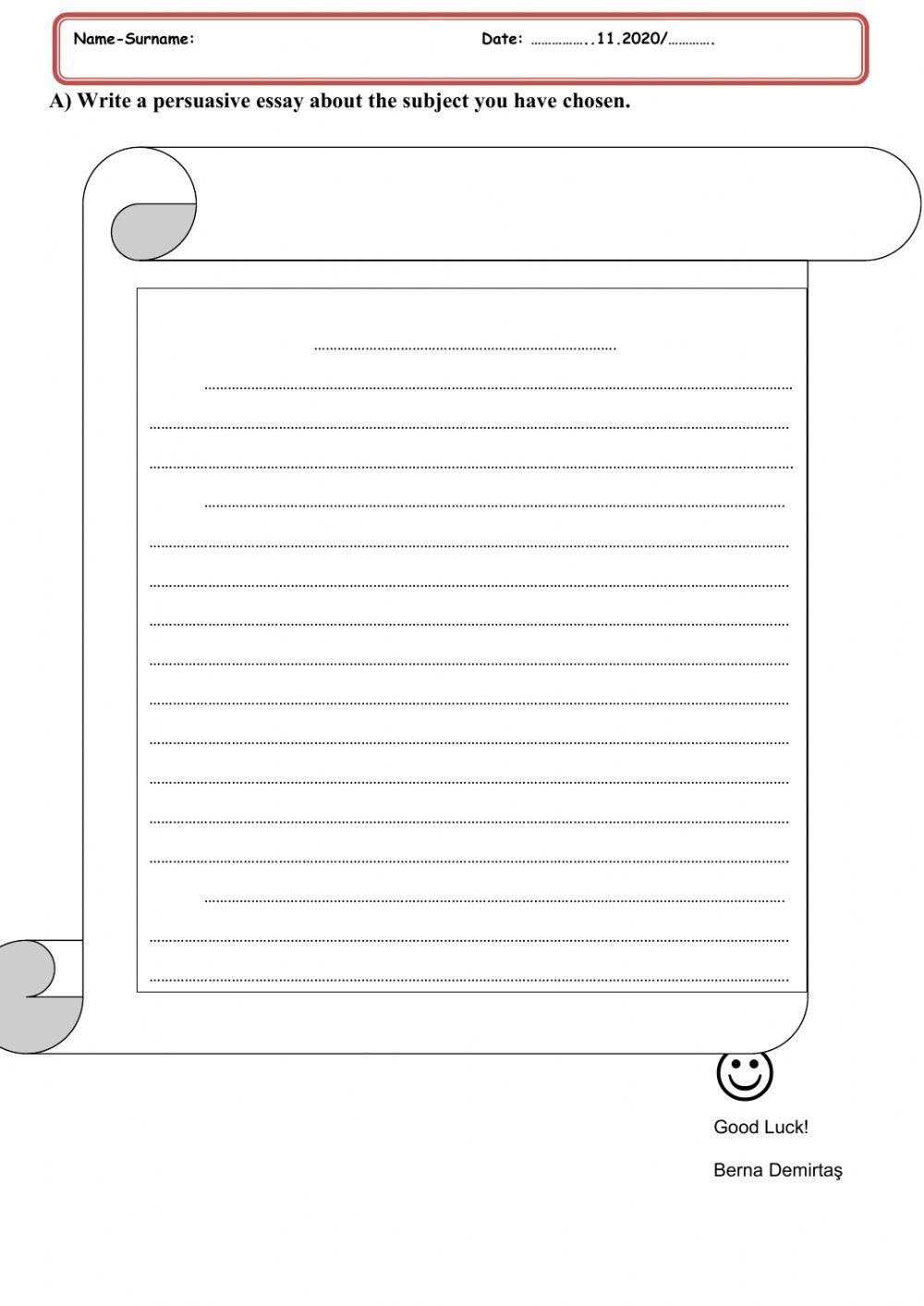 Essay writing 2-worksheet