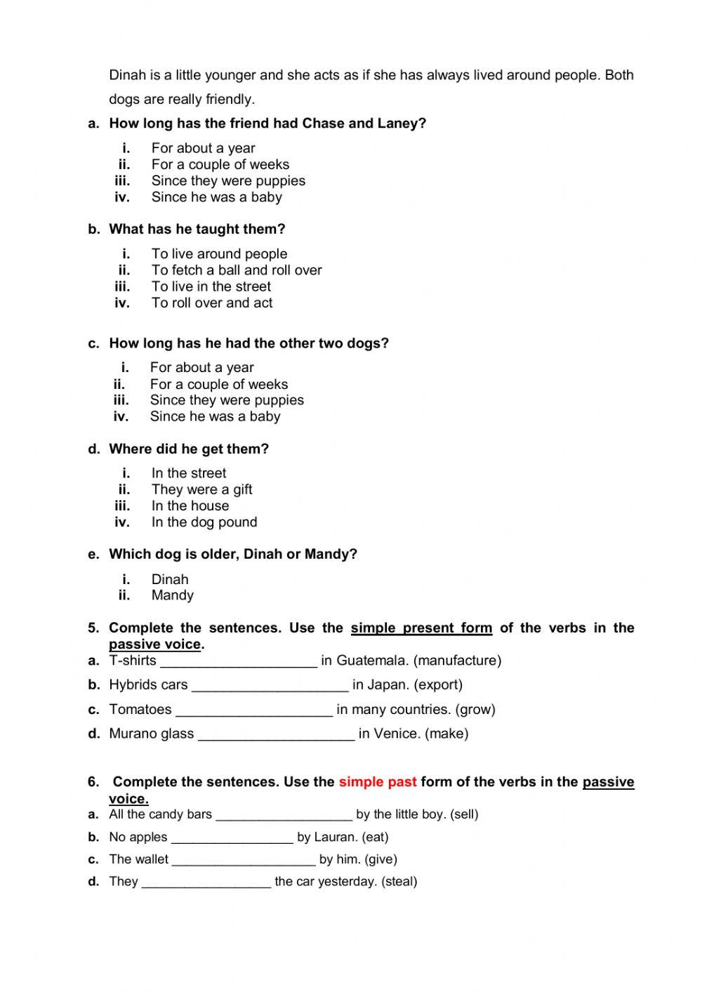 Present perfect and Passive voice