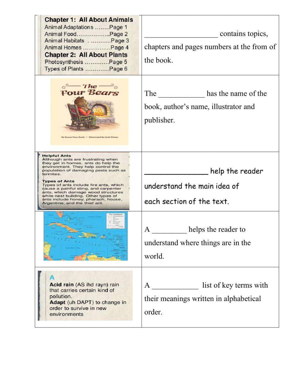 Text Features Worksheet