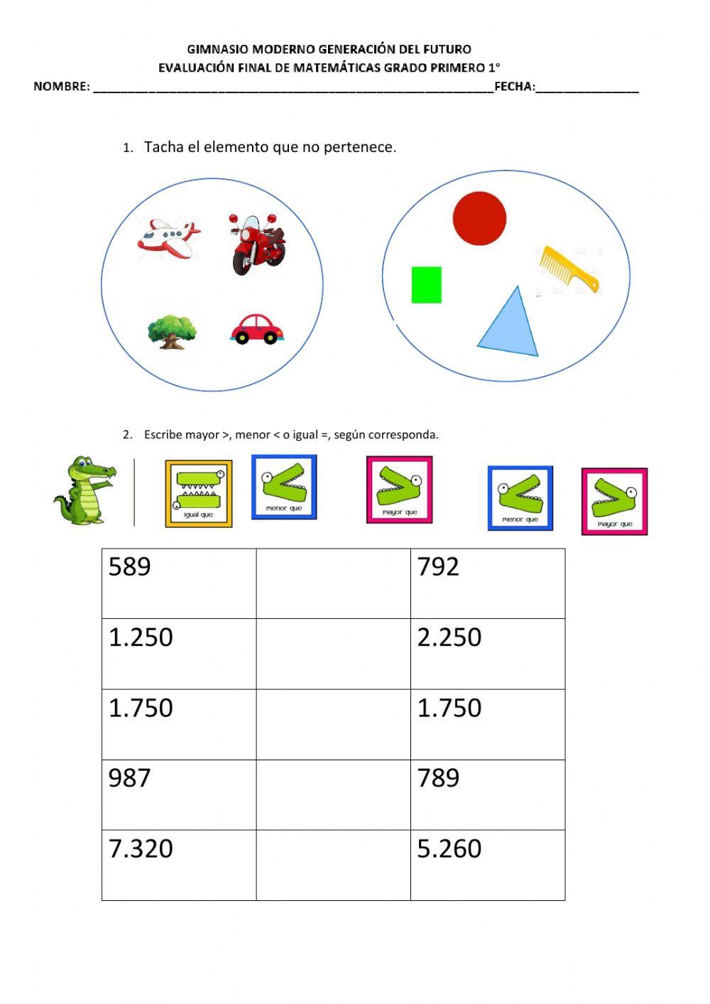 Examen Final Matematicas