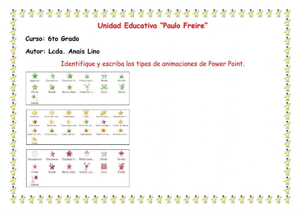 Tipos de animaciones de Power Point