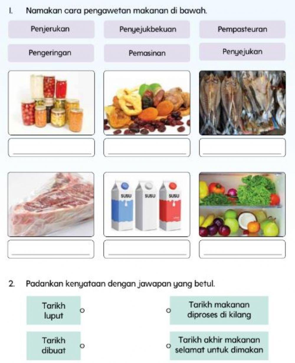 Latihan Sains Tingkatan 2 : Pengawetan Makanan (disediakan oleh Pn. Siti Noor Rohaya)