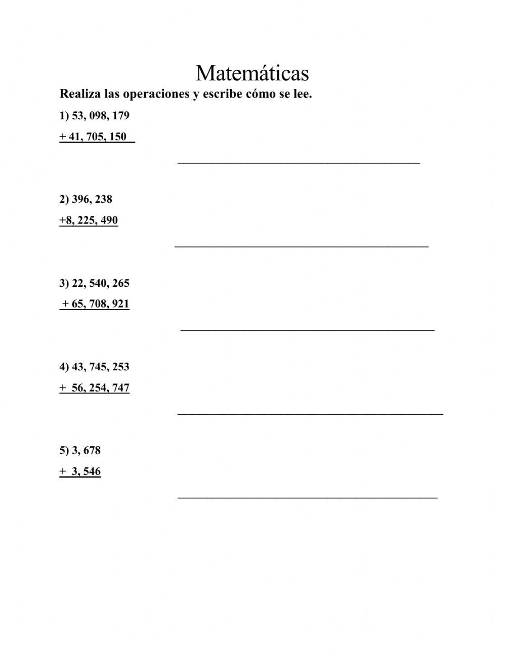 Operaciones aritméticas