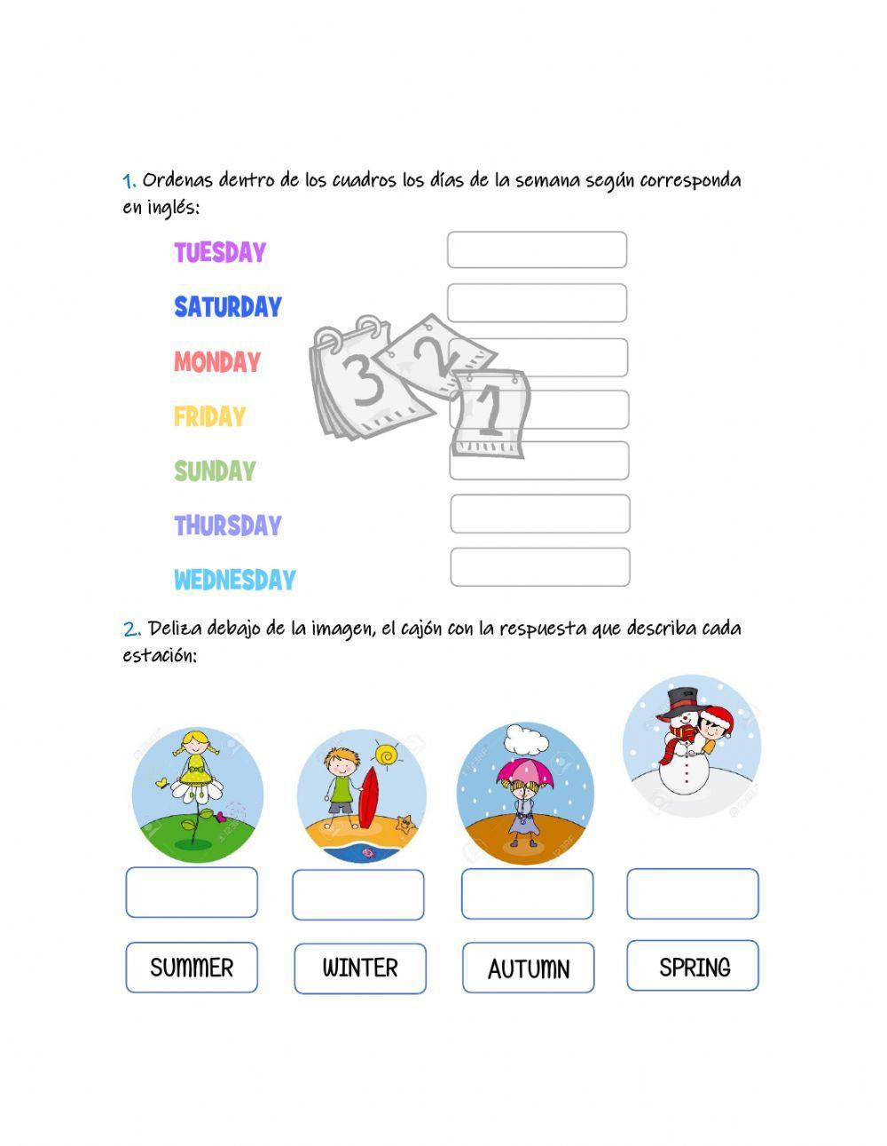 Evaluación inglés segundo