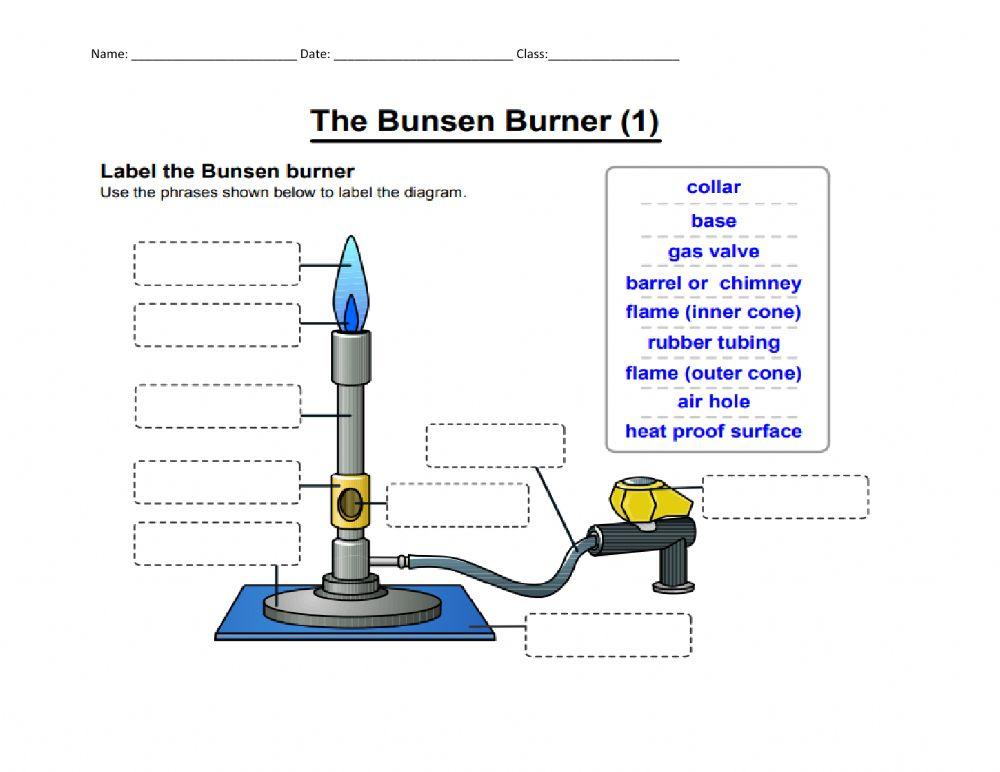 Bunsen Burner worksheet Live Worksheets