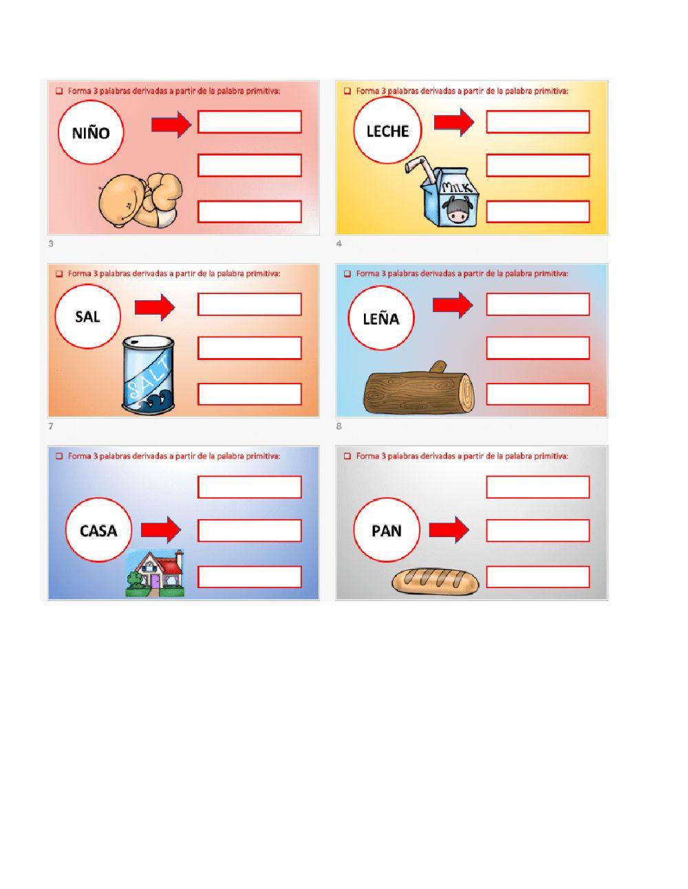 Repaso contenidos familia de palabras, palabras compuestas, aumentativos y diminutivos.