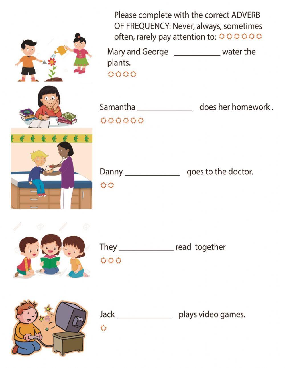 Adverbs of frequency, Comparatives, Superlatives, Present Simple and Continuous Like and Don't Like