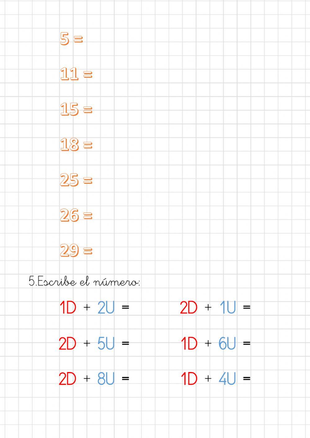 Numeración hasta el 20