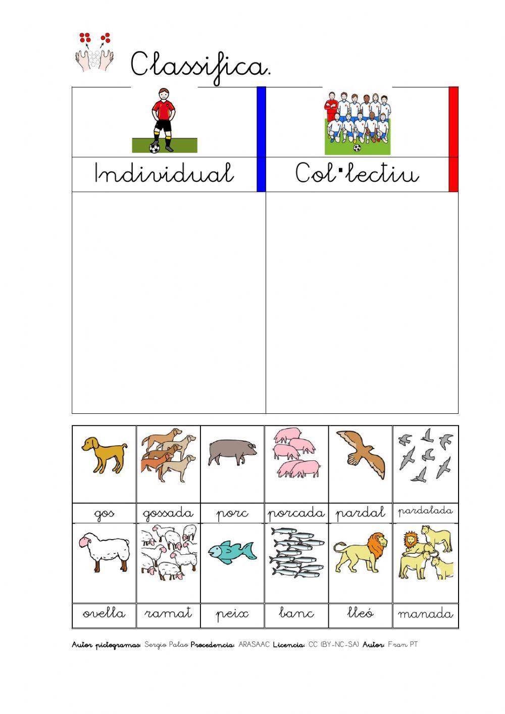 Substantius individuals i col·lectius. 1
