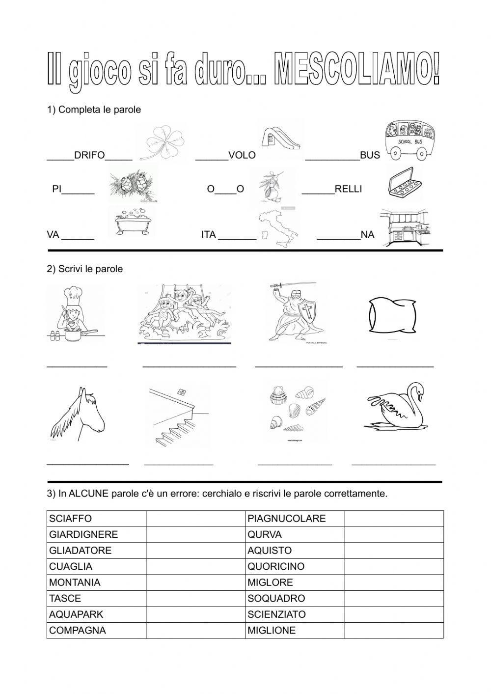 Ripasso c-q-cqu-cu-sc-gn-gl