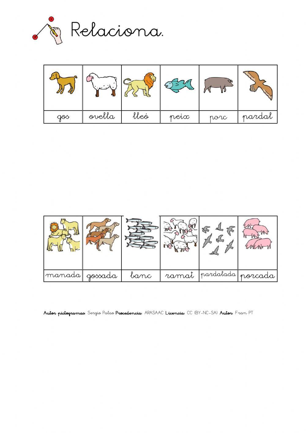 Relacionar substantius individuals i col·lectius. 1