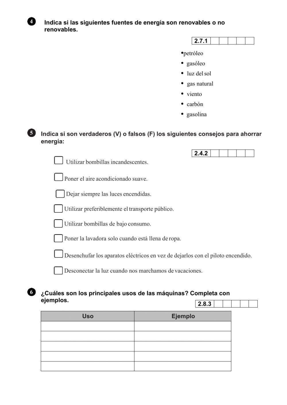 Examen tema 6 La energía y sus fuentes