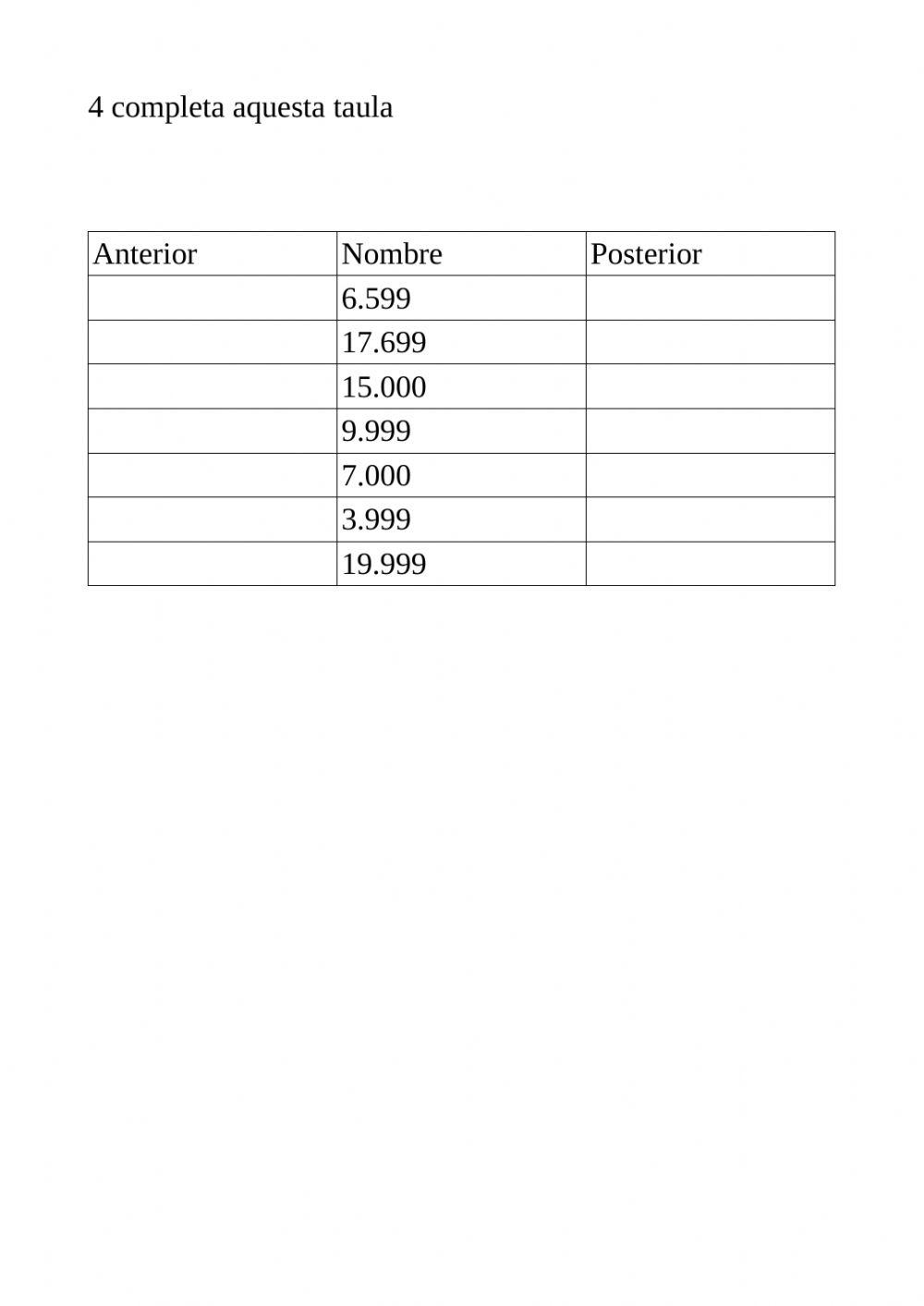 Sumas esta y lectura números