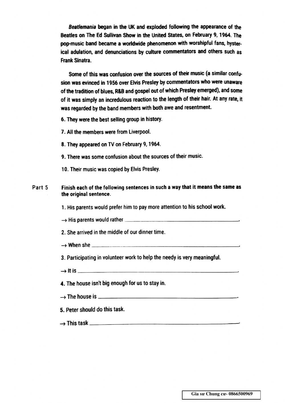 Lớp 10- Test 10 45p unit