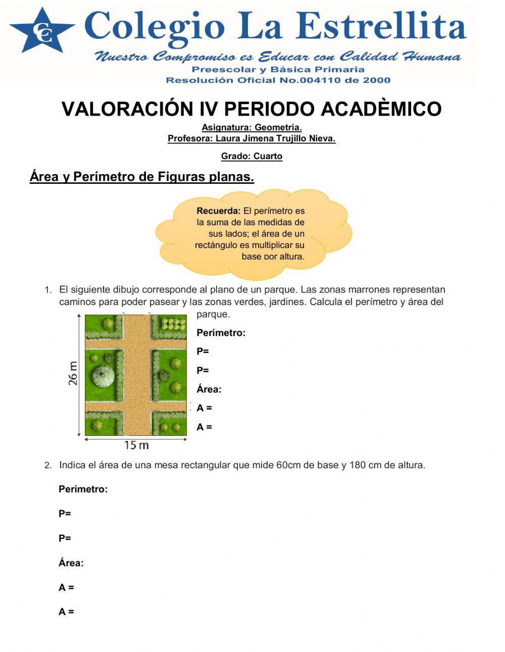Valoraciòn acadèmica iv cuarto
