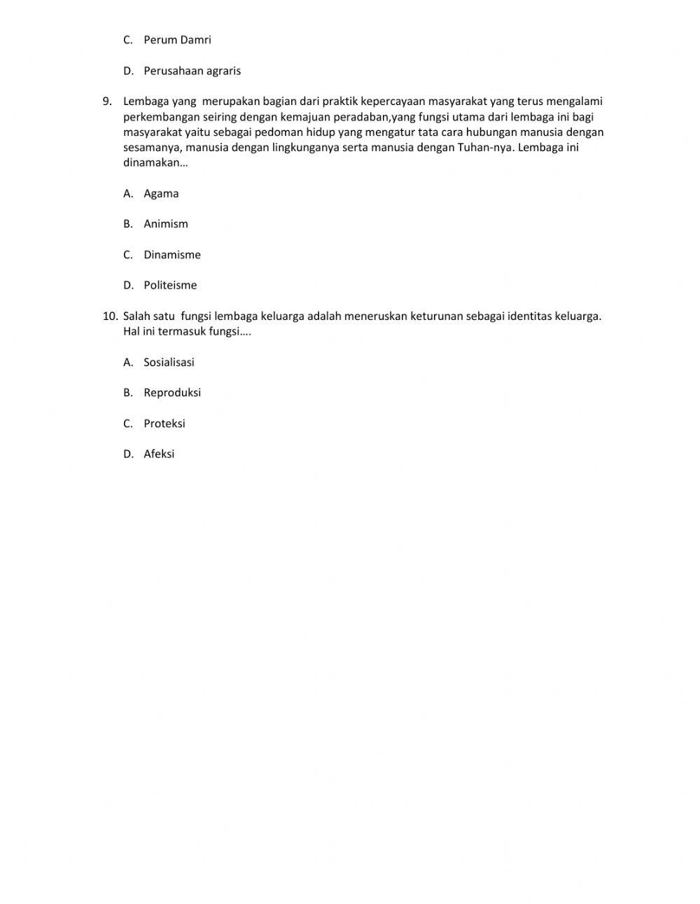 Pengaruh interaksi dan lembaga sosial