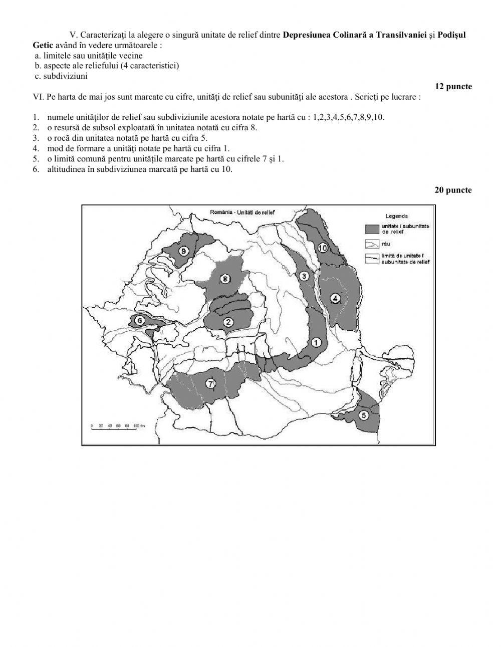 Dealurile și podișurile României
