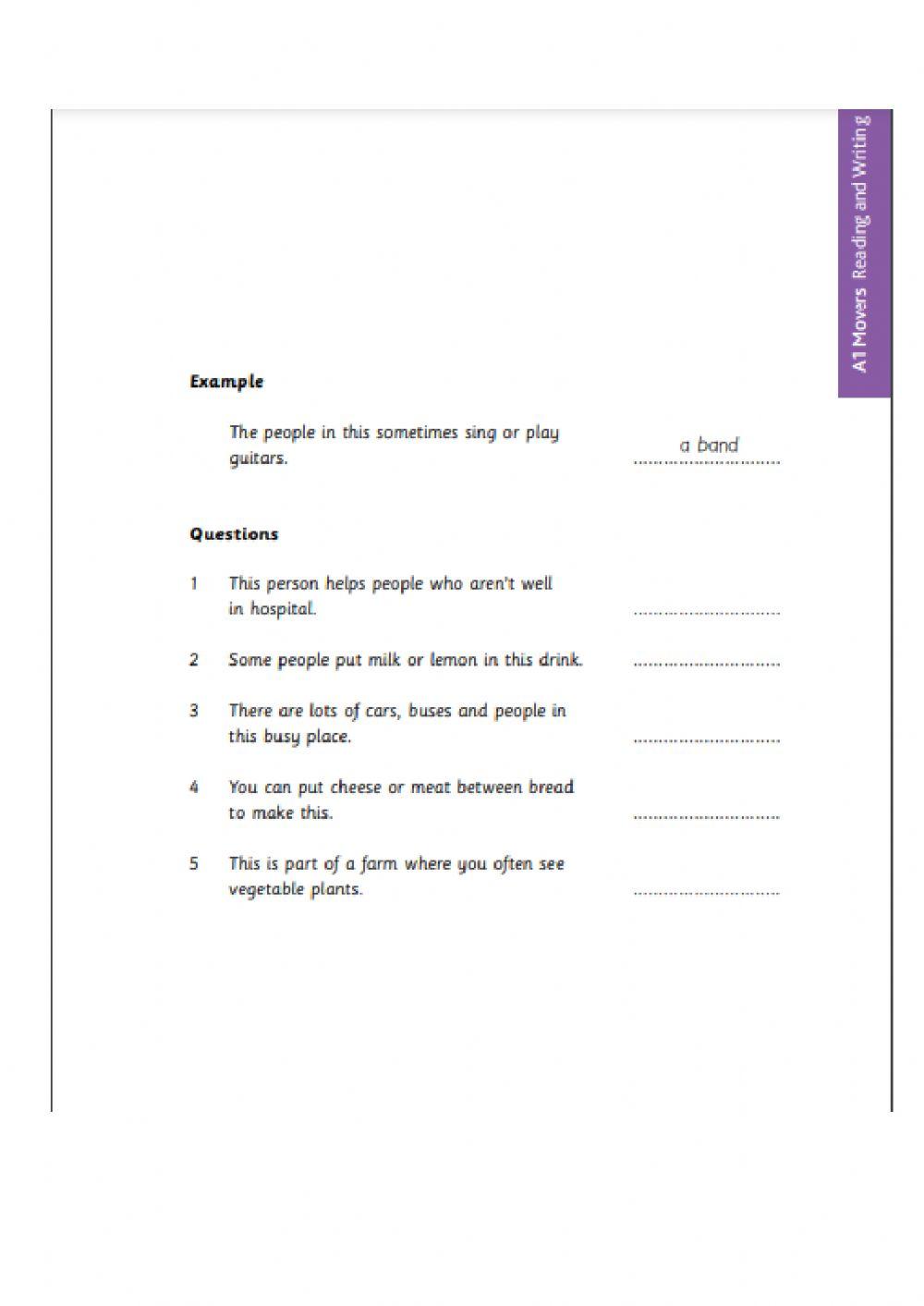 Final exam reading adn writing