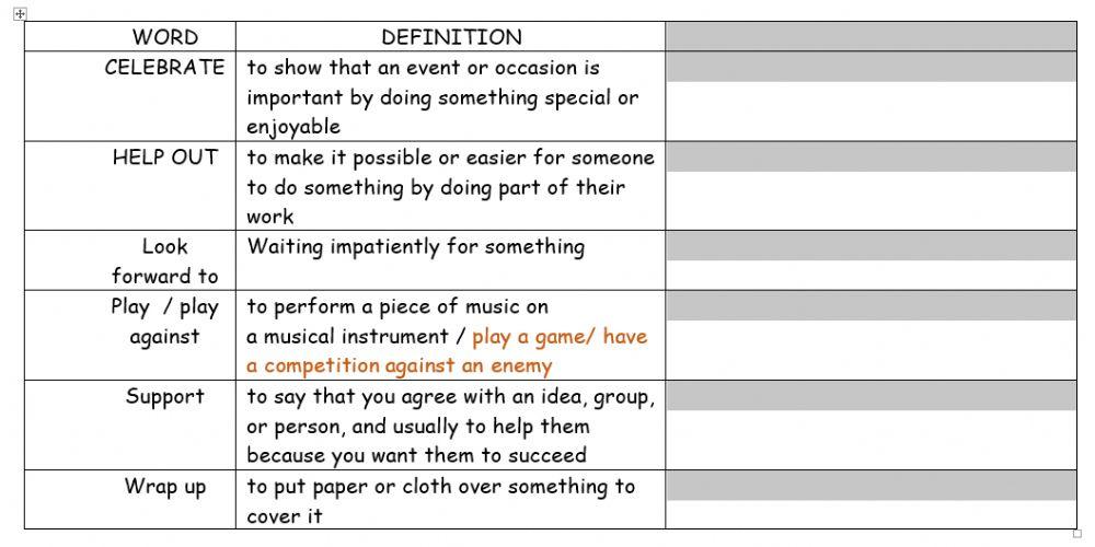 Digital word examples c class 2b celebrate worksheet | Live Worksheets