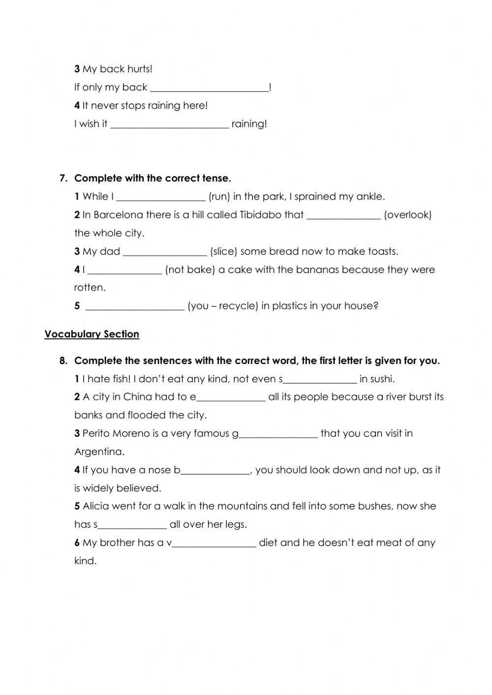 Use of English Section - End of Year Assessment