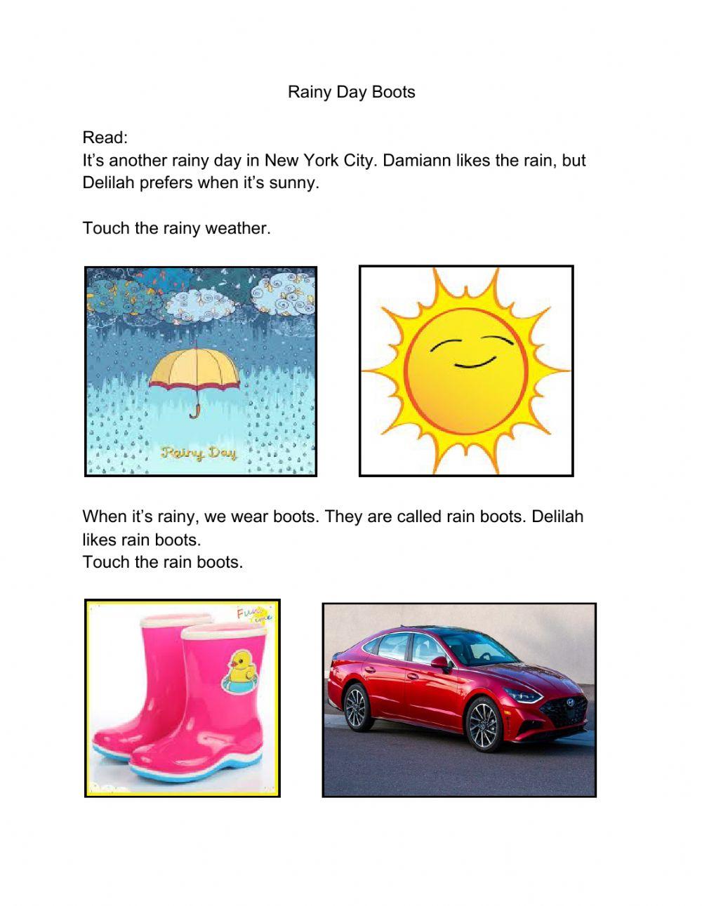 Rainy weather interactive worksheet | Live Worksheets