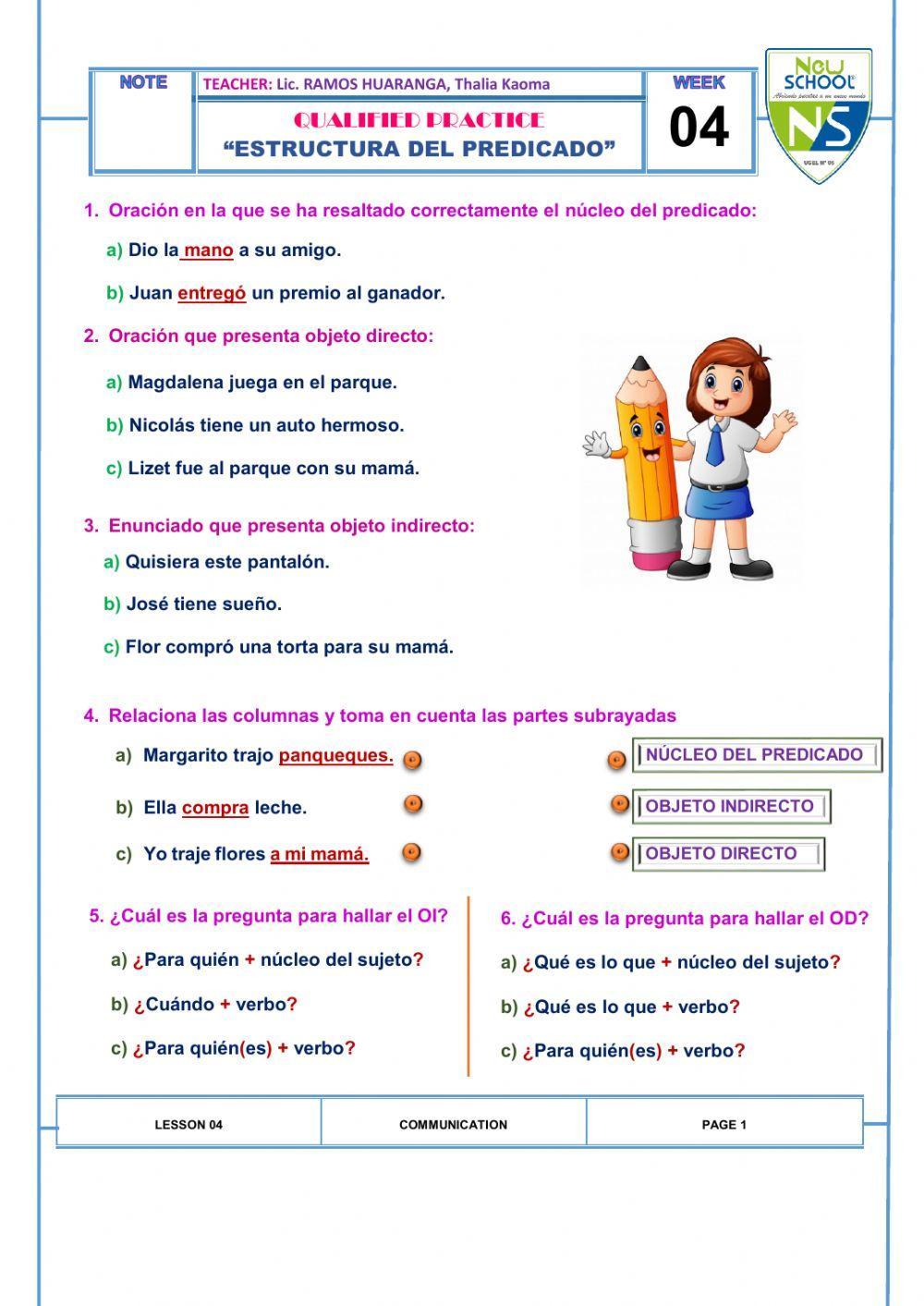 Estructura del predicado