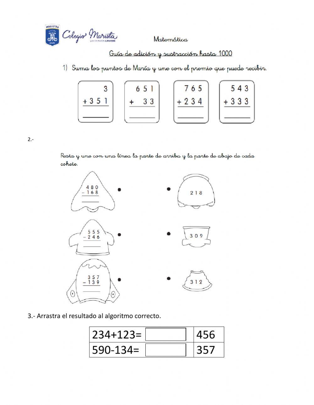 Suma y resta centena