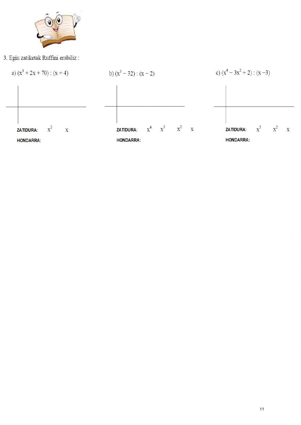 Polinomioen eragiketak