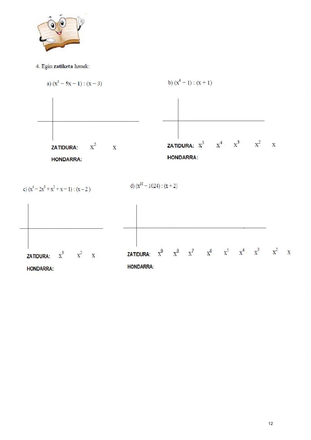Polinomioen eragiketak