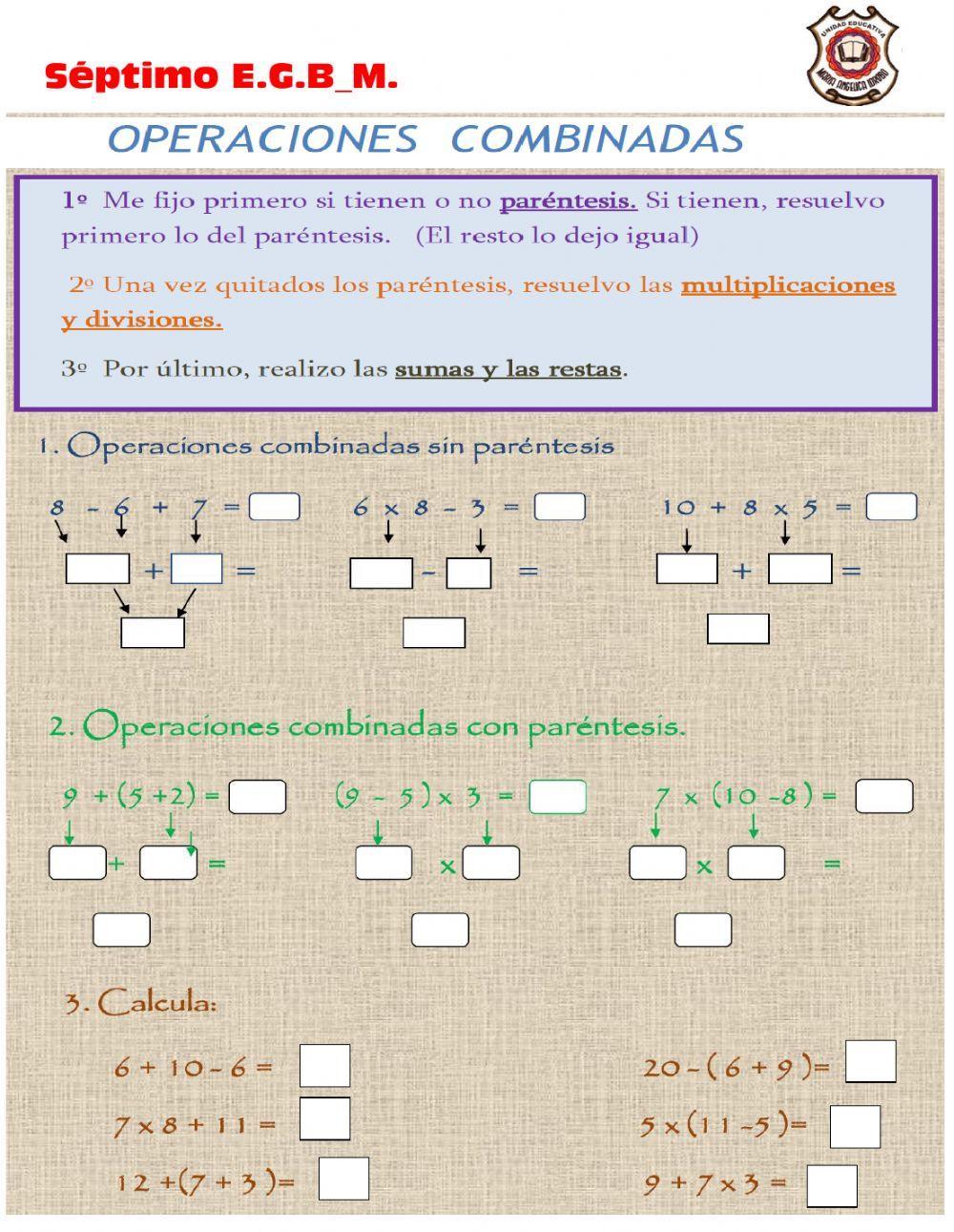 Operaciones combinadas